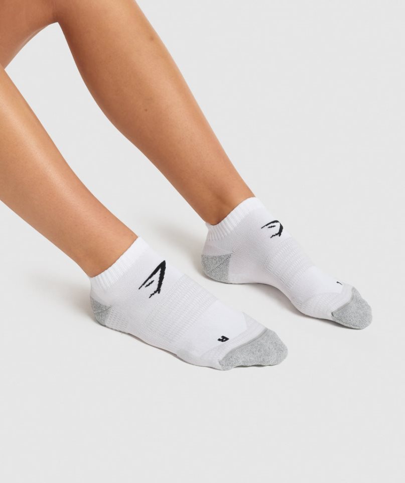 Gymshark Ankle Performance Socks White | NZ 8ITKWX